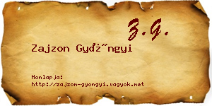 Zajzon Gyöngyi névjegykártya