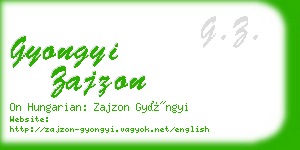 gyongyi zajzon business card